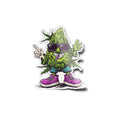 Sticker Vinyle Fun Tête de Weed – Autocollant Cannabis Cartoon & Drôle – Waterproof & Résistant UV