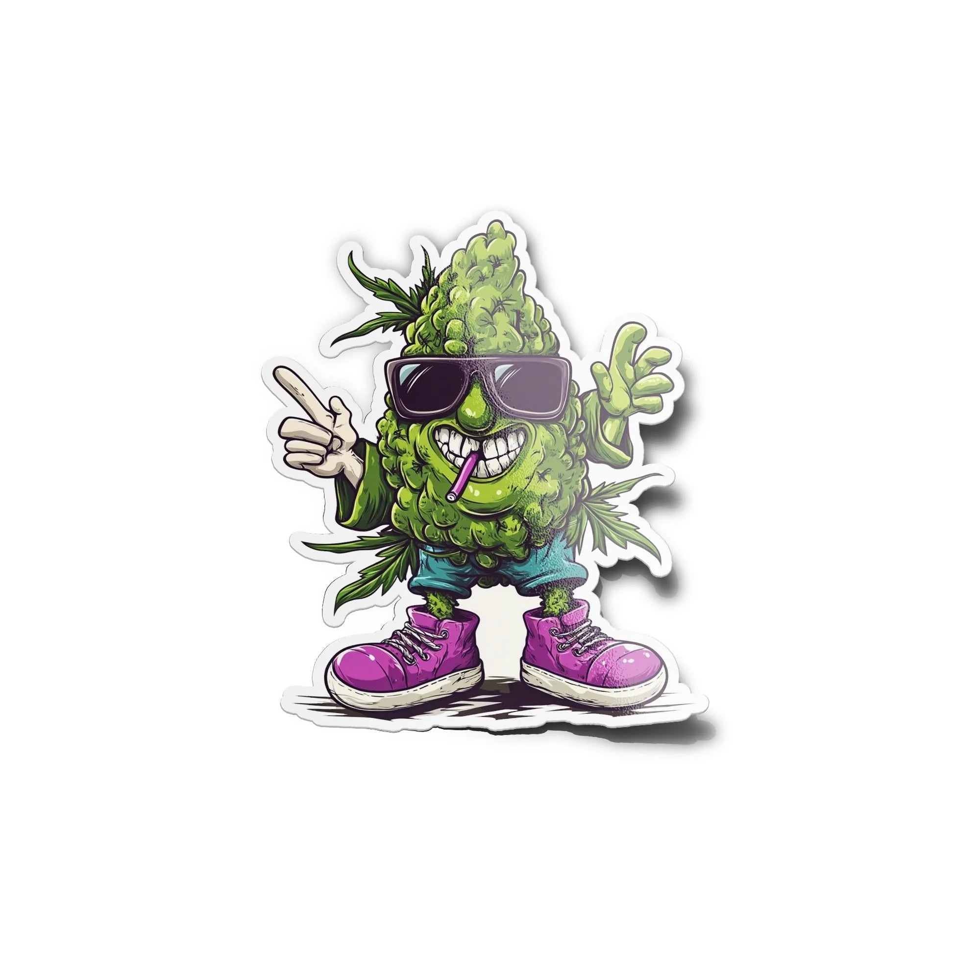 Sticker Vinyle Fun Tête de Weed – Autocollant Cannabis Cartoon & Drôle – Waterproof & Résistant UV