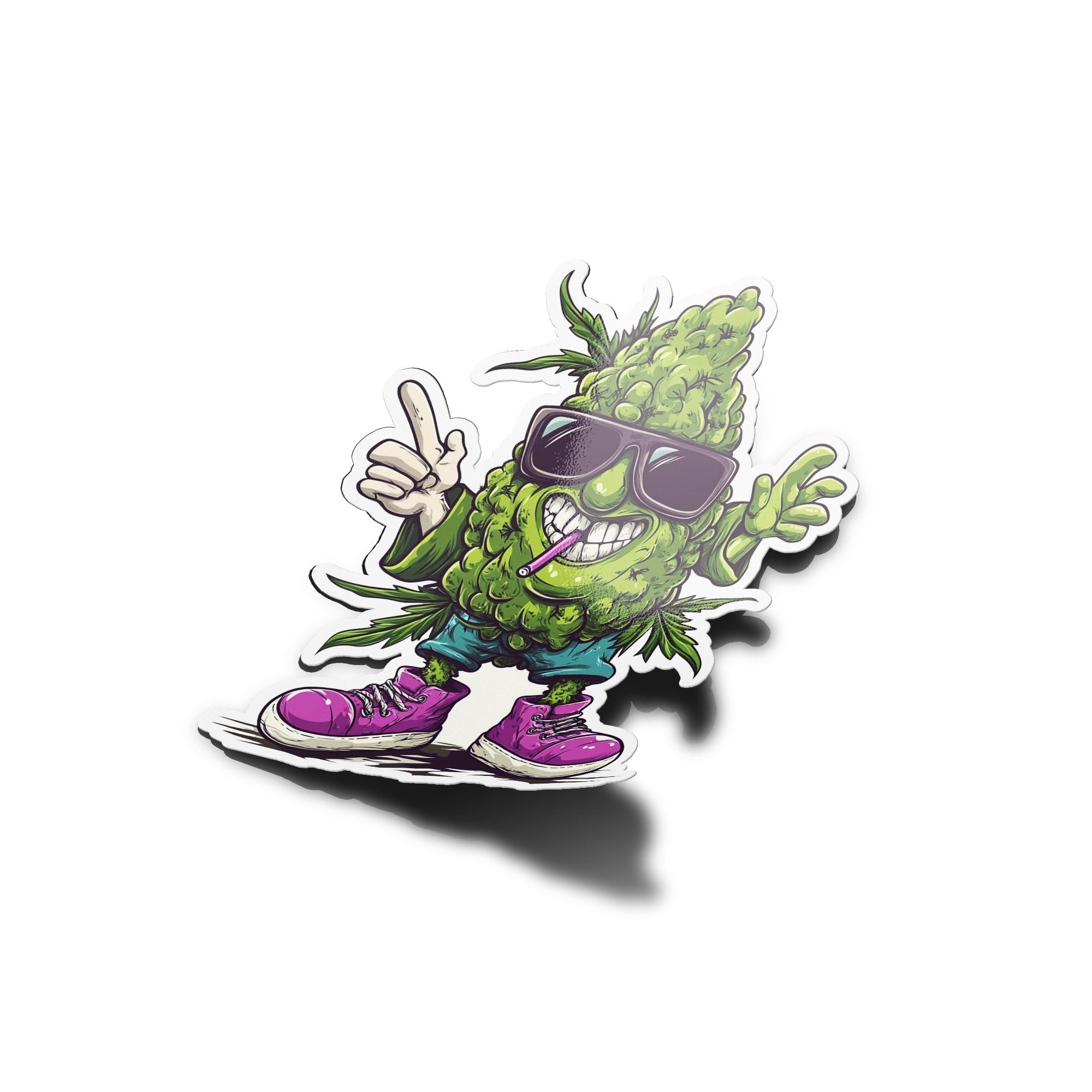 Sticker Vinyle Fun Tête de Weed – Autocollant Cannabis Cartoon & Drôle – Waterproof & Résistant UV
