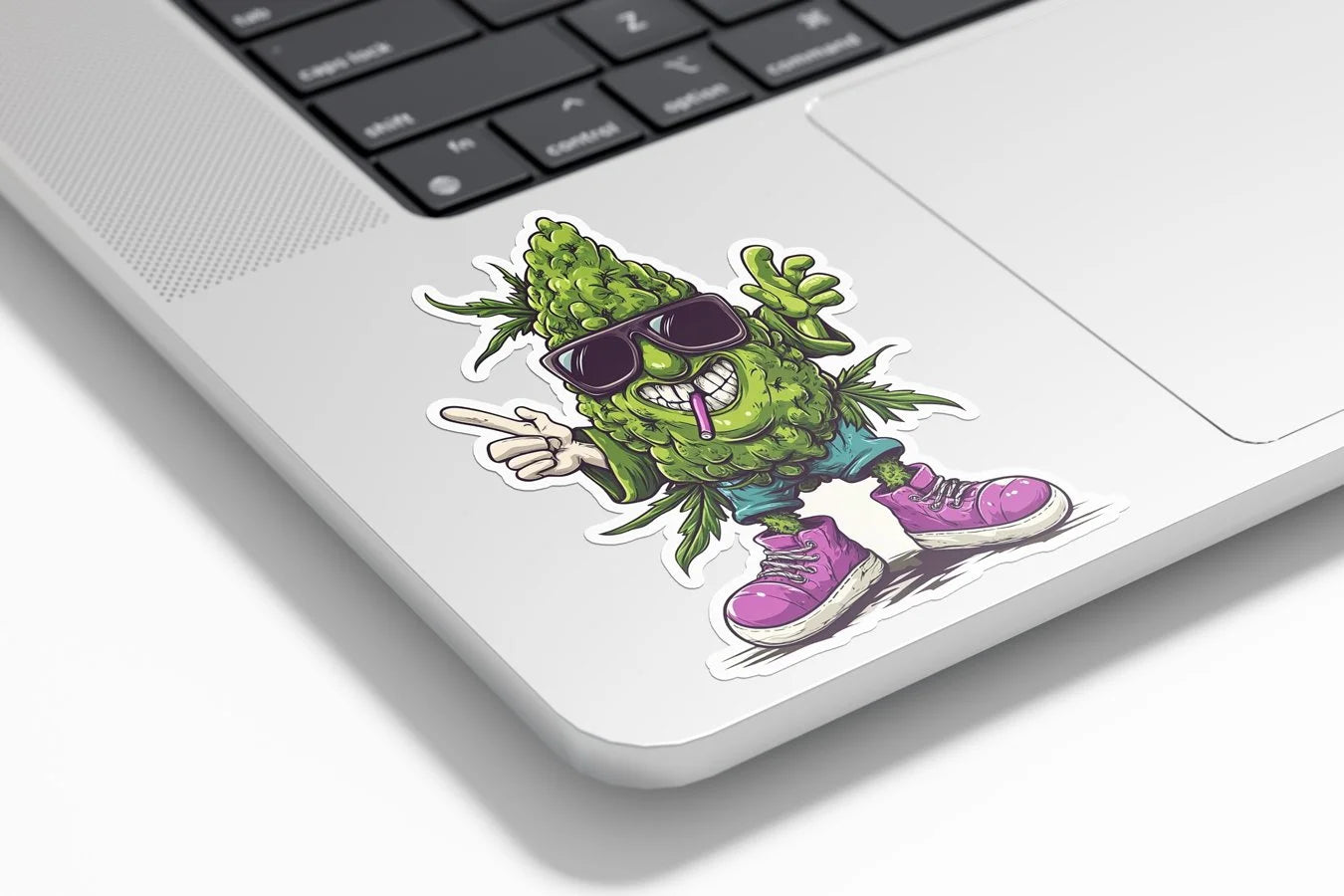 Sticker Vinyle Fun Tête de Weed – Autocollant Cannabis Cartoon & Drôle – Waterproof & Résistant UV