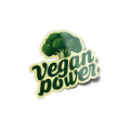 Sticker vinyle VEGAN POWER – Autocollant brocoli illustré, message vegan, résistant eau & UV