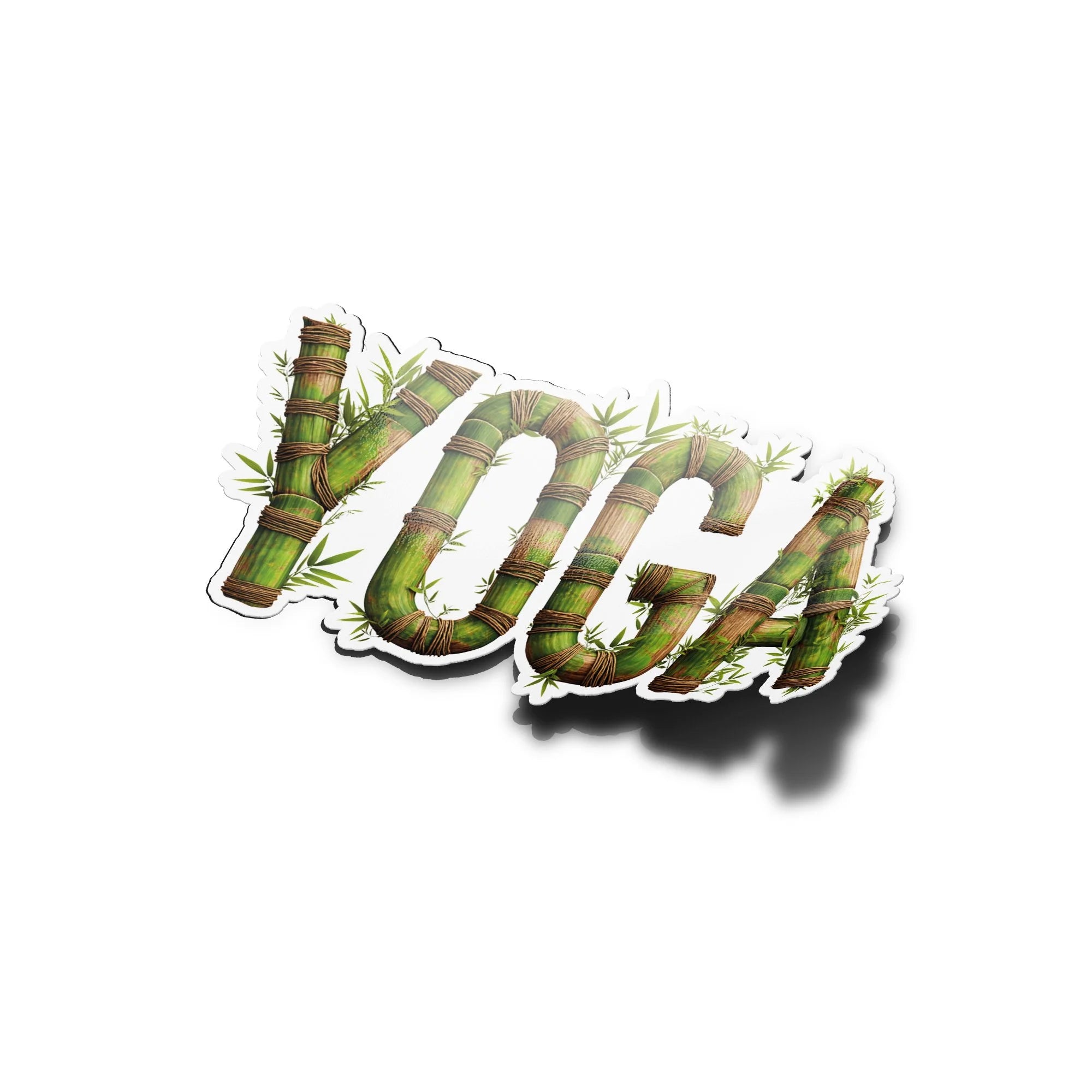 Sticker YOGA en Bambou – Autocollant Vinyle Résistant à l’Eau et aux UV – Décoration Zen & Bien-Être