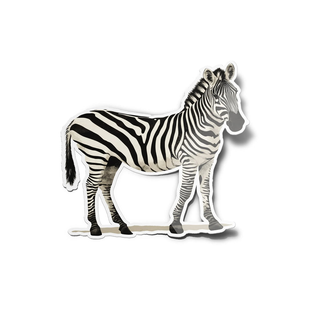 Sticker Vinyle Zèbre – Autocollant Animal à Rayures Sauvage de la Savane – Waterproof & Résistant UV – Noir & Blanc