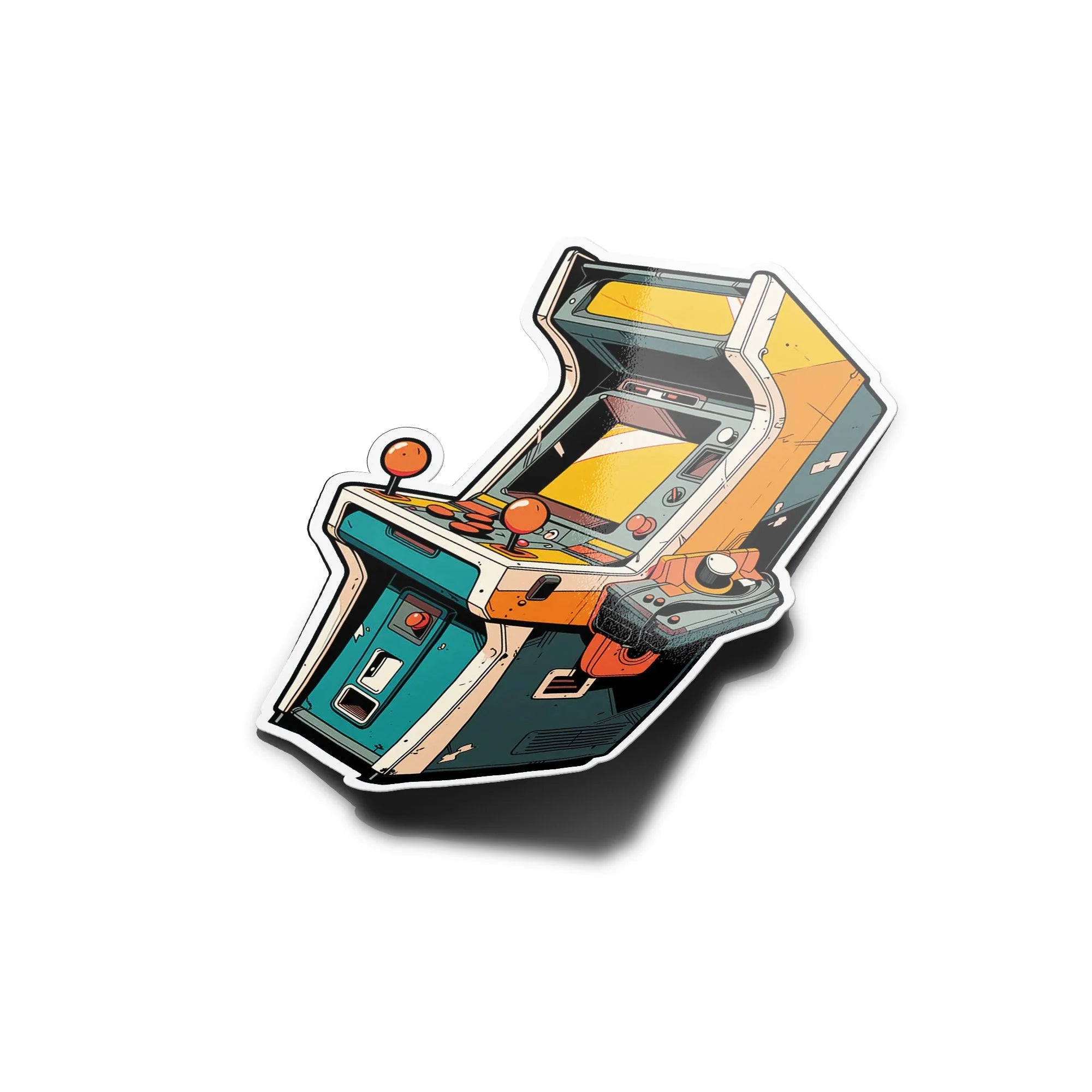 Sticker Vinyle Borne d'Arcade – Style Rétro Gaming & Vintage (6x9 cm)