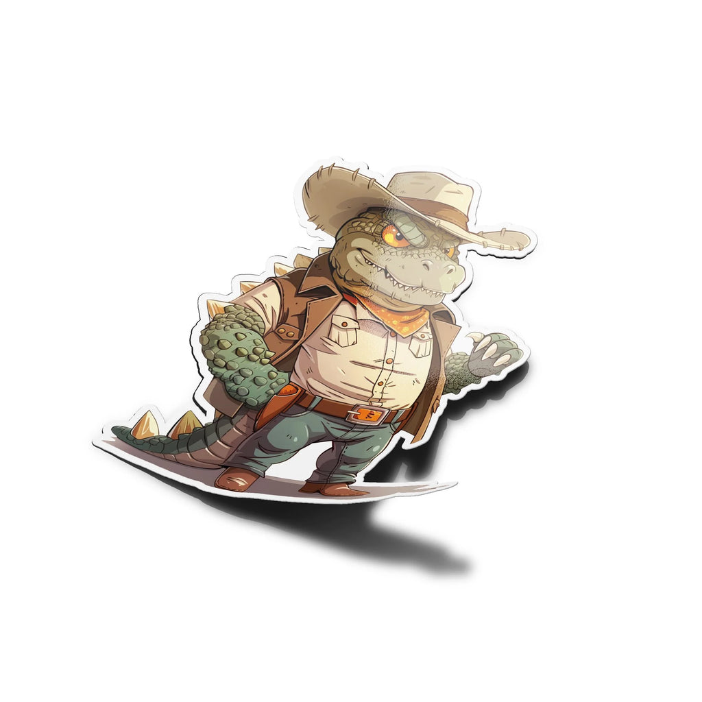 Sticker Vinyle Découpé – Crocodile Cowboy Western
