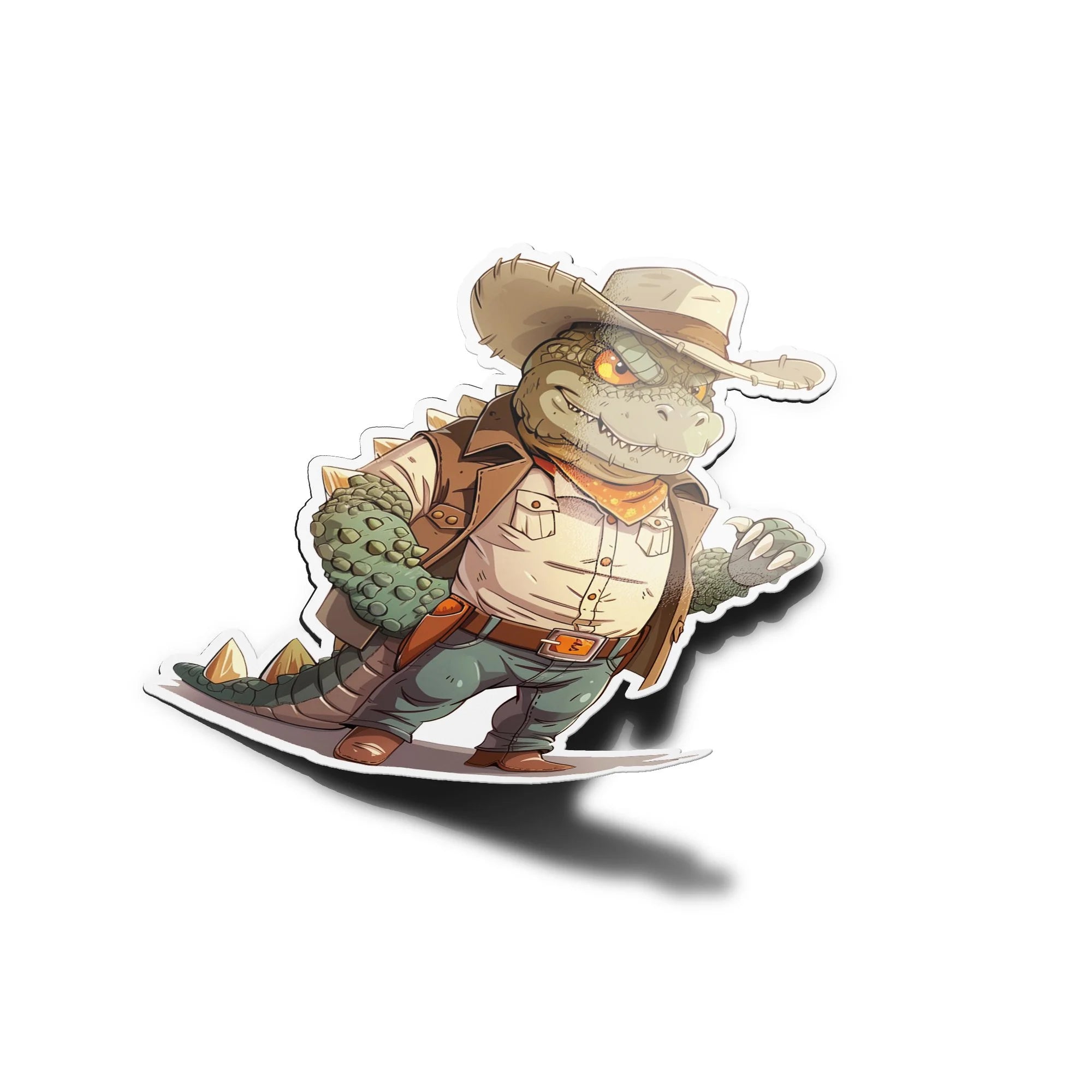 Sticker Vinyle Découpé – Crocodile Cowboy Western