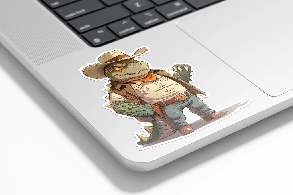Sticker Vinyle Découpé – Crocodile Cowboy Western