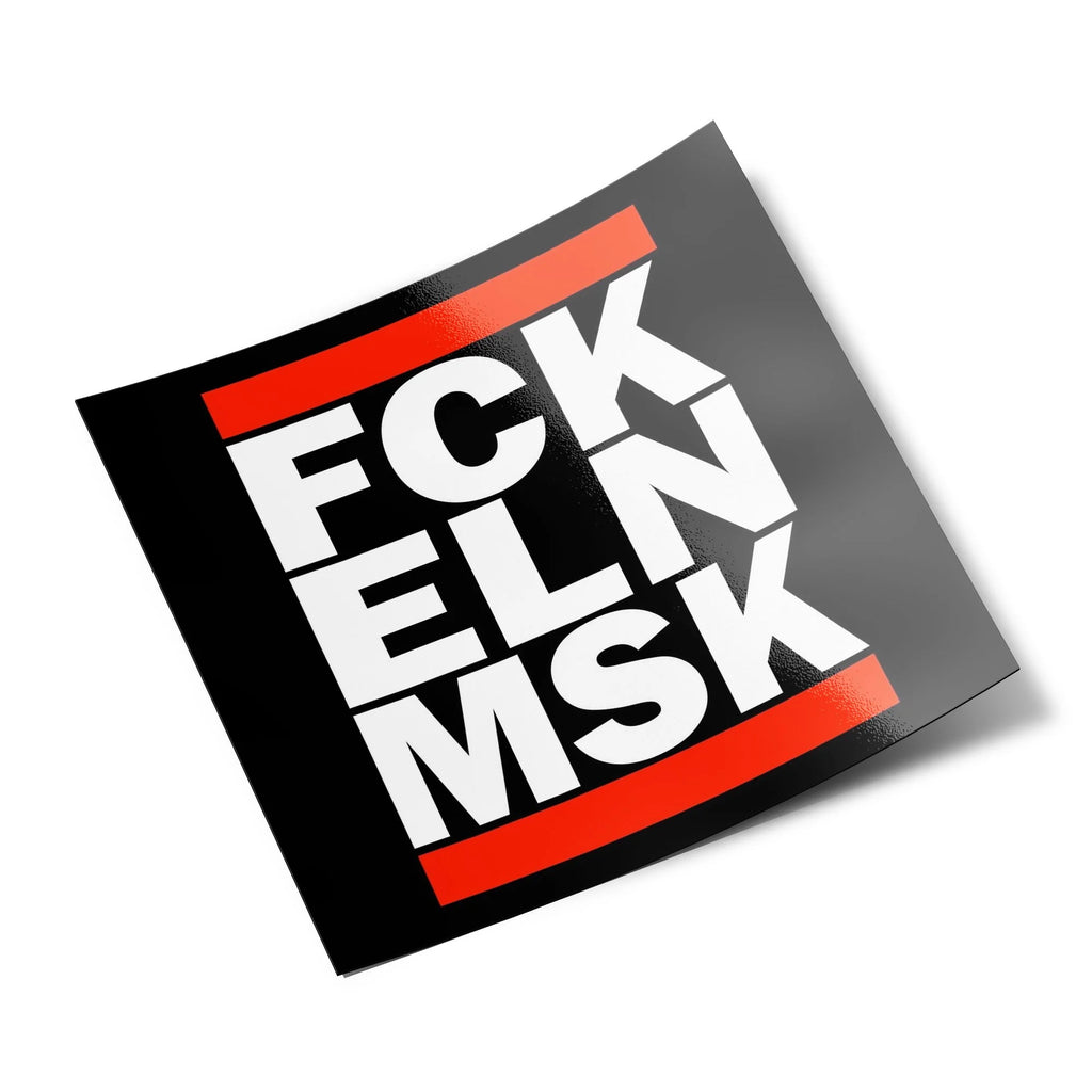 Sticker Vinyle FCK ELN MSK | Message Sarcastique & Protestataire | Autocollant Étanche et Résistant aux UV