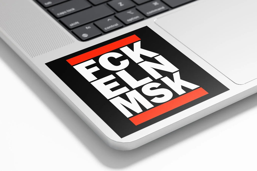 Sticker Vinyle FCK ELN MSK | Message Sarcastique & Protestataire | Autocollant Étanche et Résistant aux UV