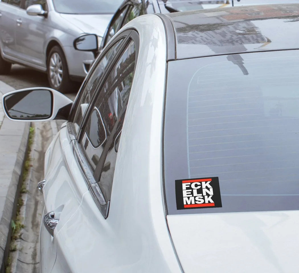 Sticker Vinyle FCK ELN MSK | Message Sarcastique & Protestataire | Autocollant Étanche et Résistant aux UV
