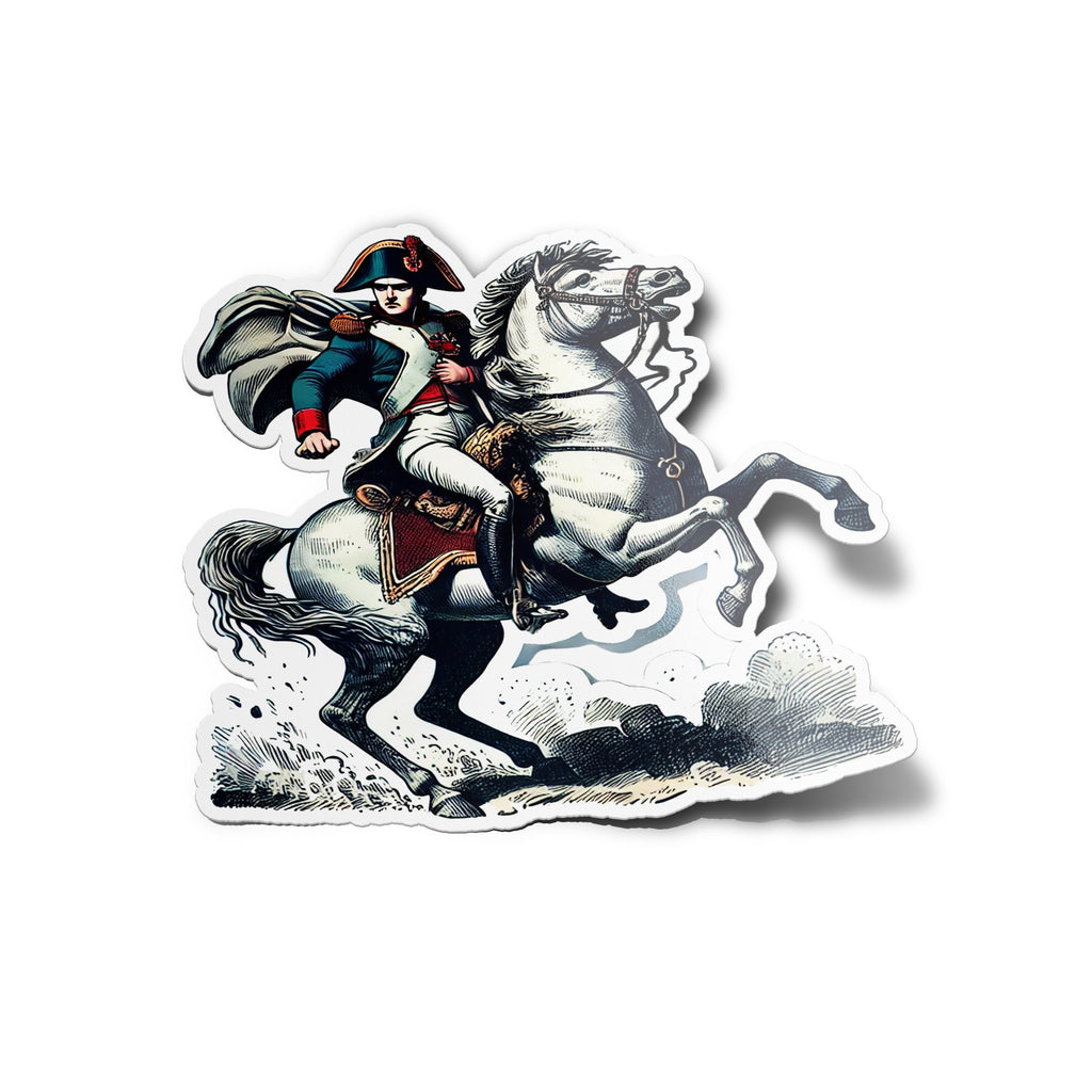 Sticker vinyle Napoléon Bonaparte sur son cheval – Histoire de France – Autocollant résistant eau & UV