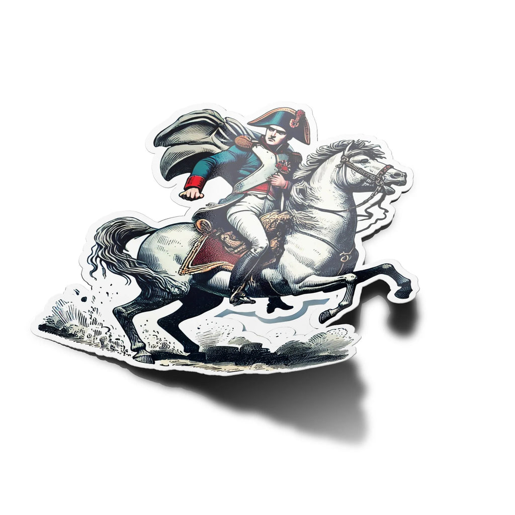 Sticker vinyle Napoléon Bonaparte sur son cheval – Histoire de France – Autocollant résistant eau & UV
