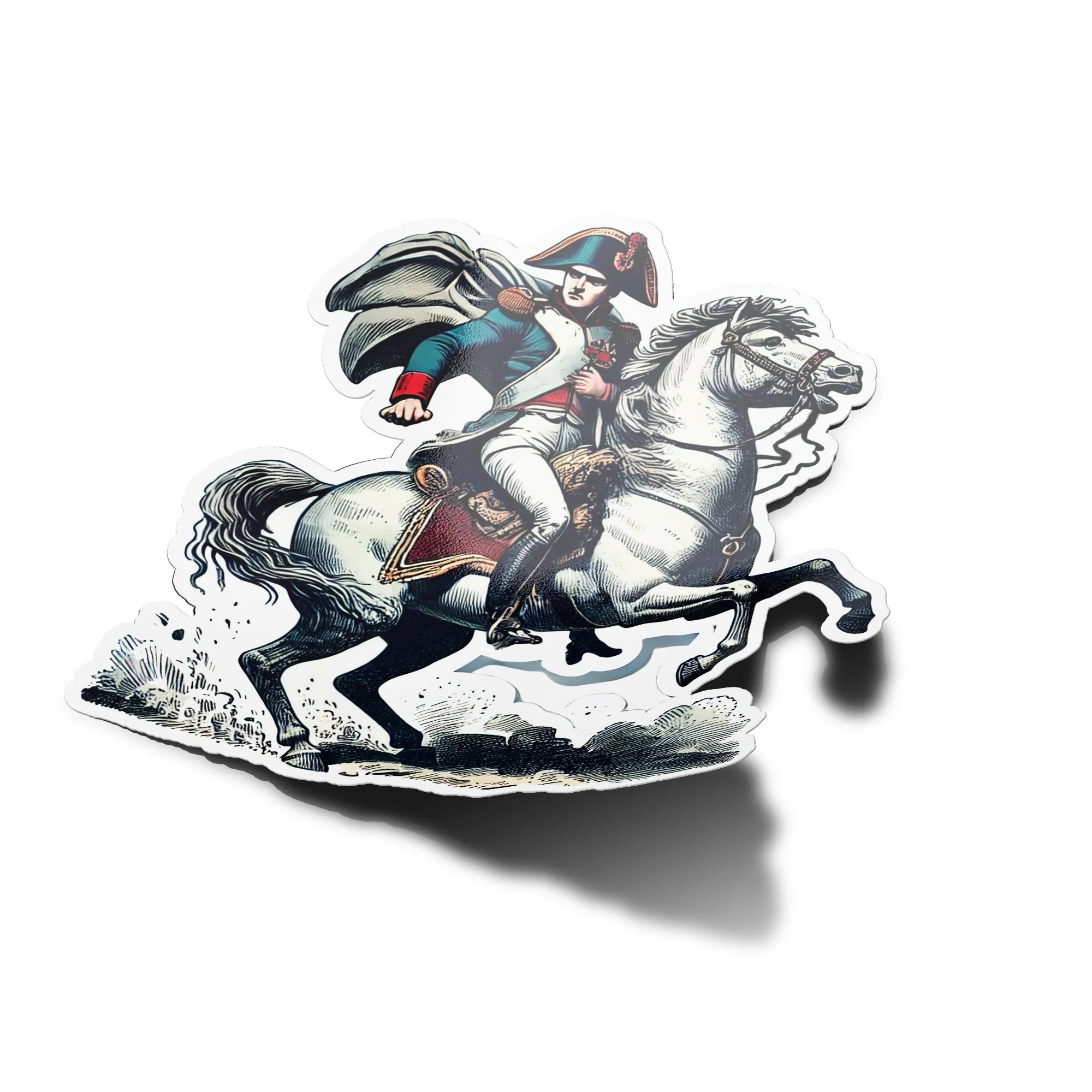 Sticker vinyle Napoléon Bonaparte sur son cheval – Histoire de France – Autocollant résistant eau & UV
