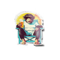 Sticker Vinyle Singe Chill – Autocollant Plage, Bière & Coucher de Soleil – Waterproof & Résistant UV
