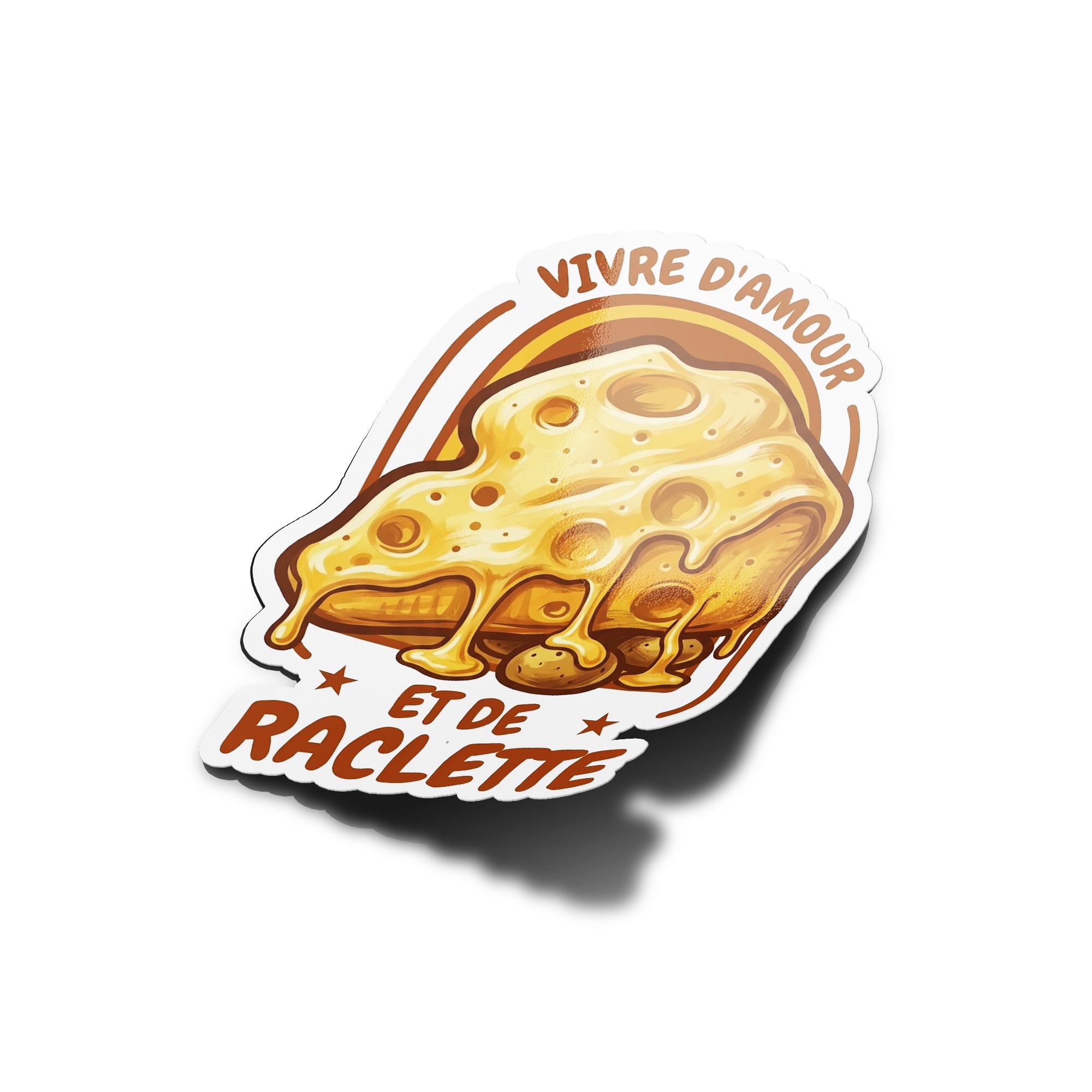 Stickers Vinyle "Vivre d'Amour et de Raclette" – Imperméable & Résistant UV