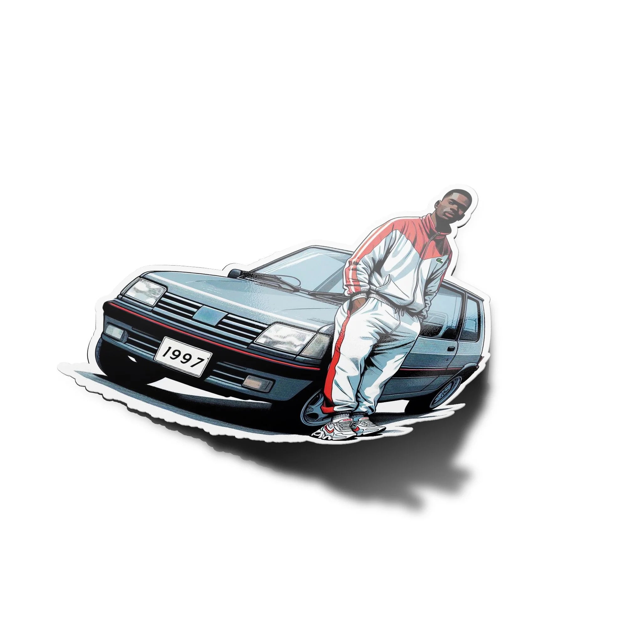 Sticker Vinyle Haut de Gamme - Renault 5 & Look Street des Années 90 - Étanche et Anti-UV