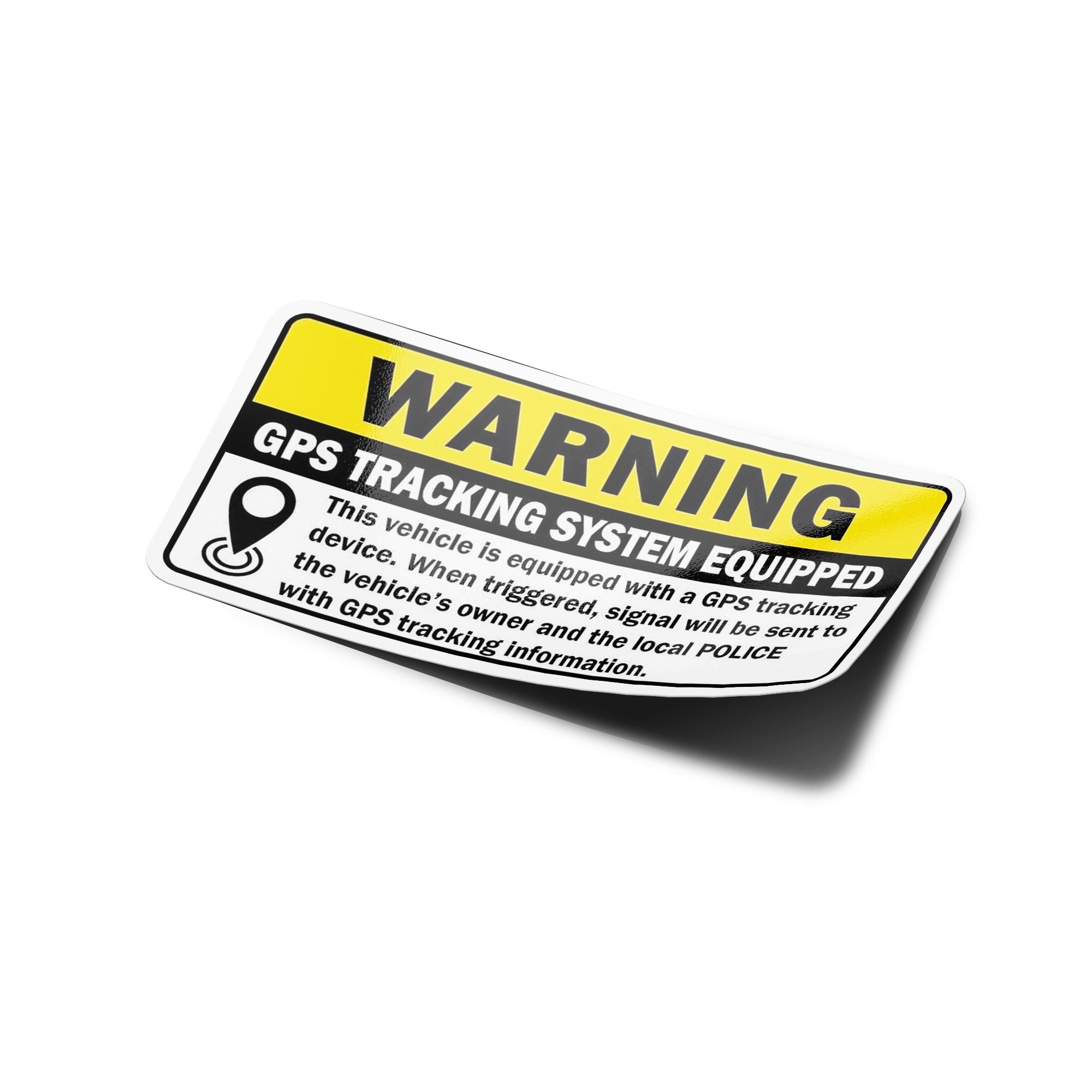 Sticker Vinyle Antivol Voiture - Warning GPS Tracking System Equipped - Résistant Eau & UV, Découpé à la Forme