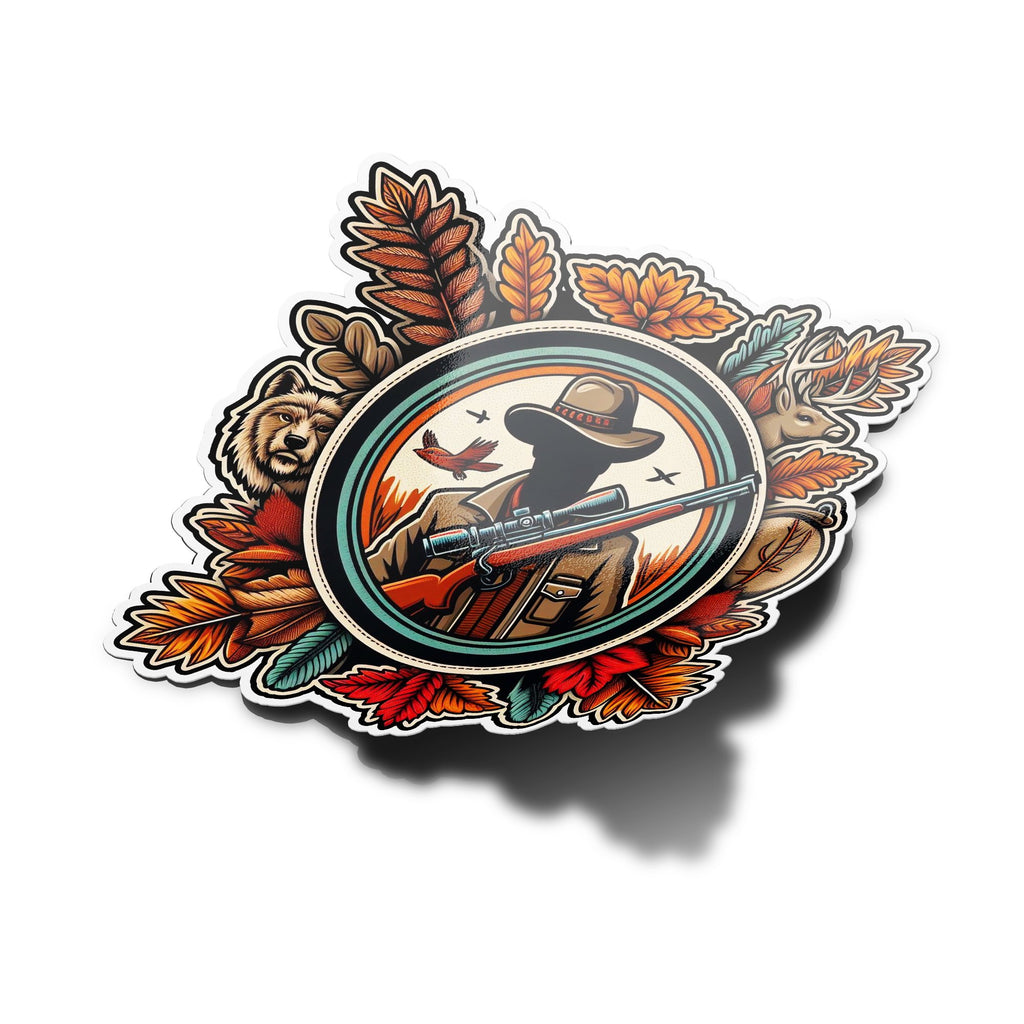 Sticker Chasseur en Forêt - Vinyle Premium Résistant Eau & UV - Passion Chasse