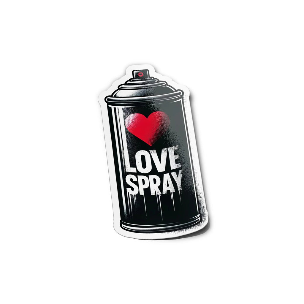 Sticker Bombe de peinture 'LOVE SPRAY' 2 Noir graffiti graff vandal - Vinyle Premium Résistant Eau & UV