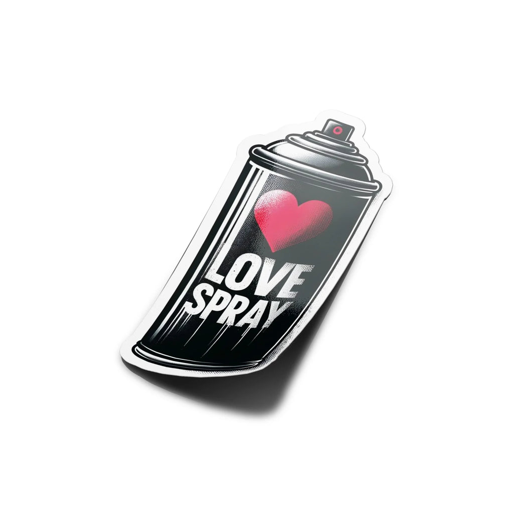 Sticker Bombe de peinture 'LOVE SPRAY' 2 Noir graffiti graff vandal - Vinyle Premium Résistant Eau & UV