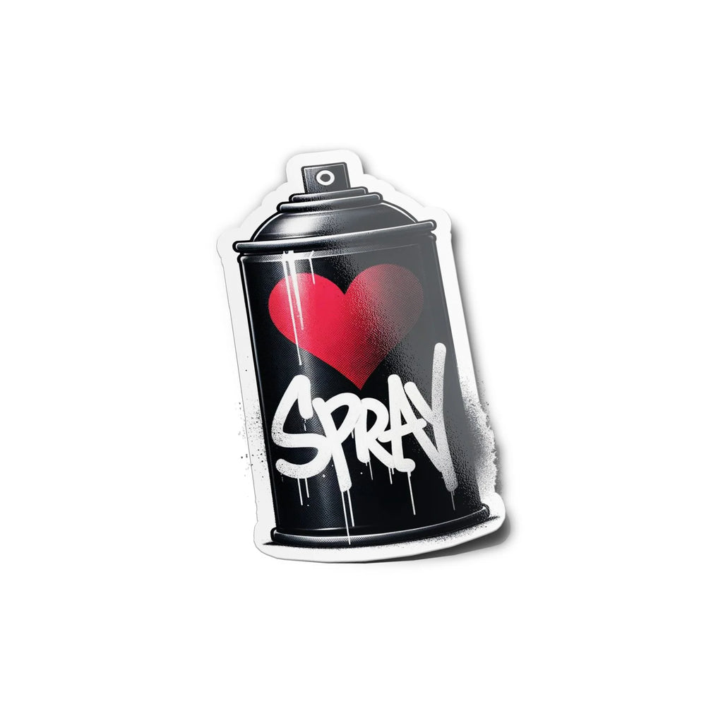 Sticker Bombe de peinture 'LOVE SPRAY' Noir graffiti graff vandal - Vinyle Premium Résistant Eau & UV
