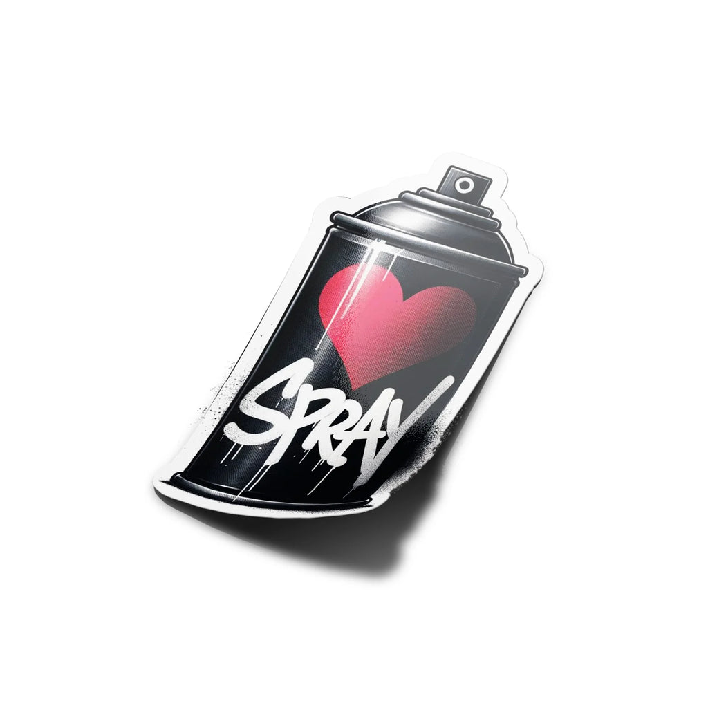 Sticker Bombe de peinture 'LOVE SPRAY' Noir graffiti graff vandal - Vinyle Premium Résistant Eau & UV