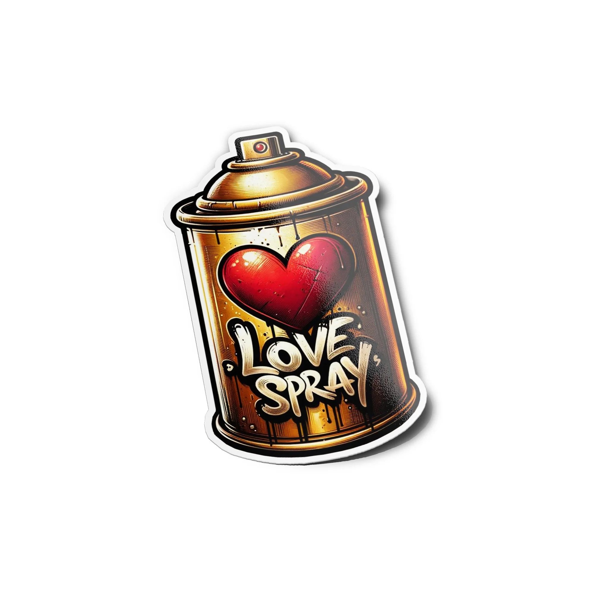 Sticker Bombe de peinture 'LOVE SPRAY' 3 Or graffiti graff vandal - Vinyle Premium Résistant Eau & UV