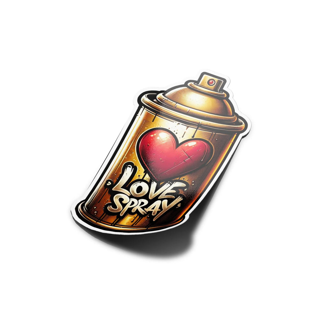 Sticker Bombe de peinture 'LOVE SPRAY' 3 Or graffiti graff vandal - Vinyle Premium Résistant Eau & UV