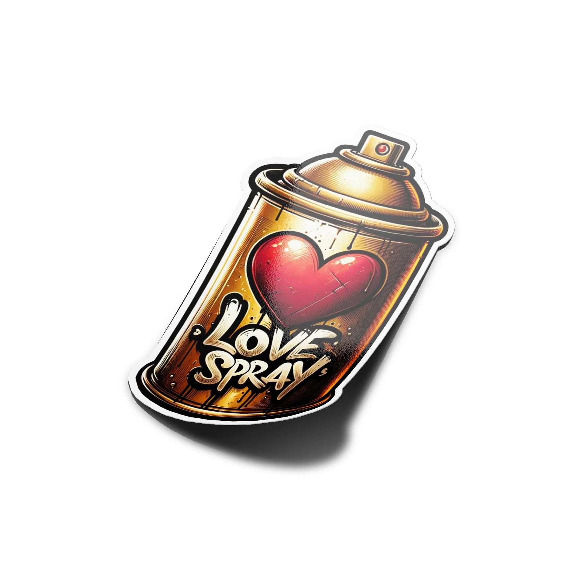 Sticker Bombe de peinture 'LOVE SPRAY' 3 Or graffiti graff vandal - Vinyle Premium Résistant Eau & UV