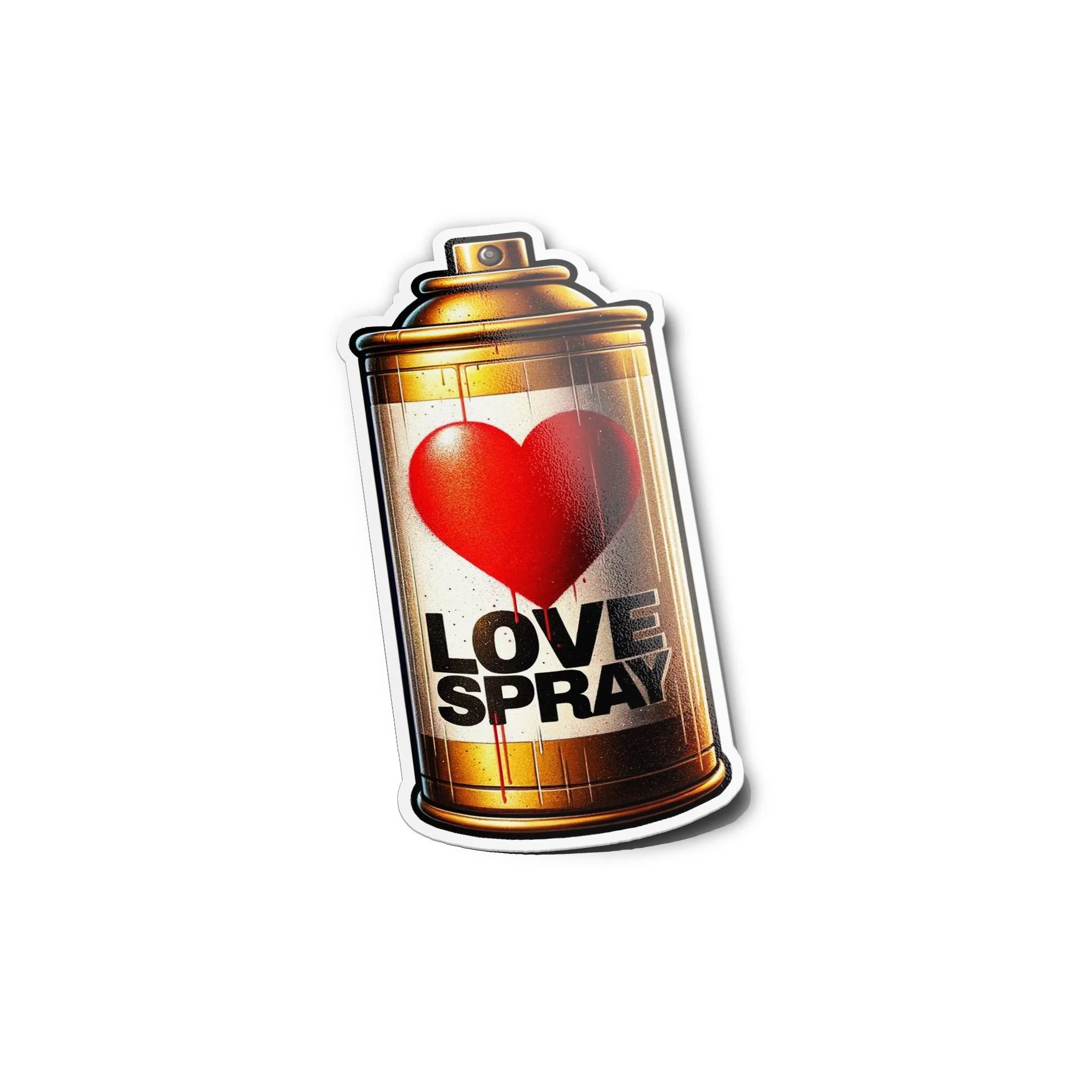 Sticker Bombe de peinture 'LOVE SPRAY' 4 Or graffiti graff vandal - Vinyle Premium Résistant Eau & UV