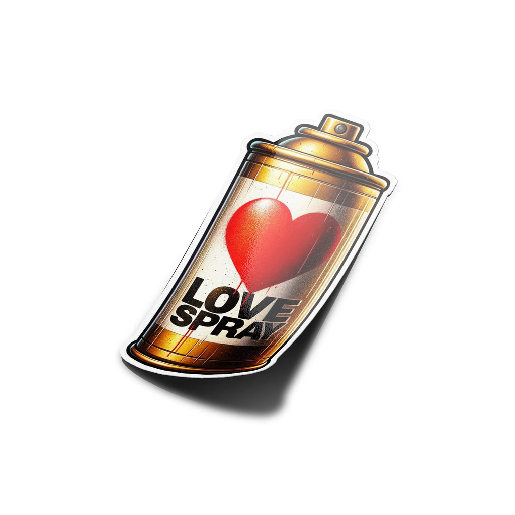 Sticker Bombe de peinture 'LOVE SPRAY' 4 Or graffiti graff vandal - Vinyle Premium Résistant Eau & UV