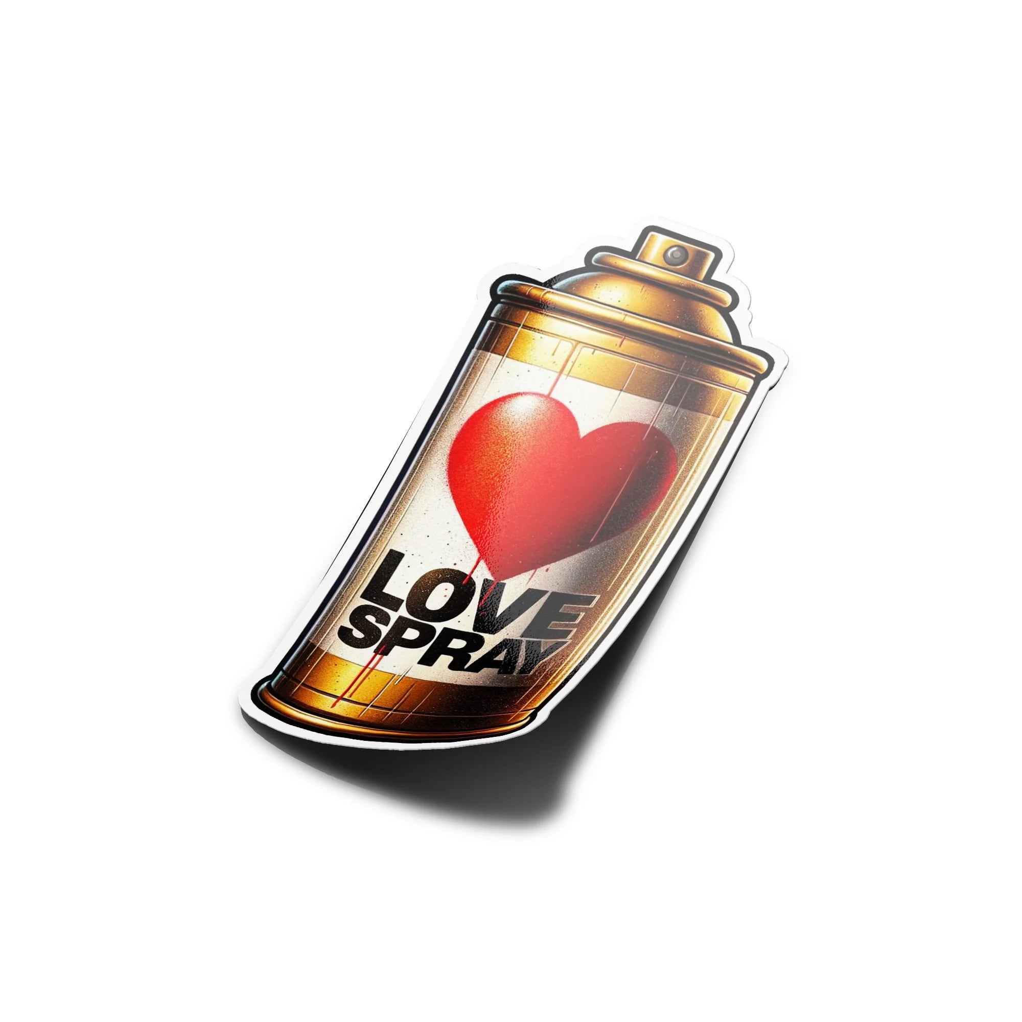 Sticker Bombe de peinture 'LOVE SPRAY' 4 Or graffiti graff vandal - Vinyle Premium Résistant Eau & UV