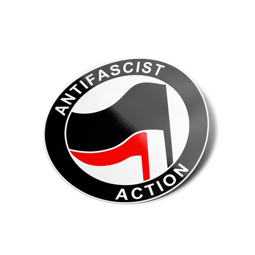 AUTOCOLLANTS Stickers Antifacist Action logo antifa drapeau rouge politique découpé à la forme vinyle resistant eau et U