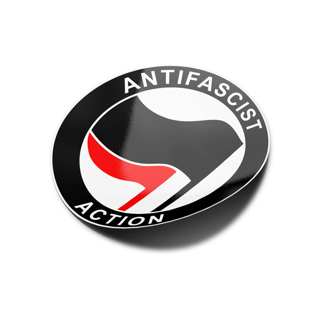 AUTOCOLLANTS Stickers Antifacist Action logo antifa drapeau rouge politique découpé à la forme vinyle resistant eau et U