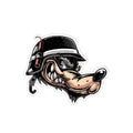 Loup Guerre avec Casque et Dynamite