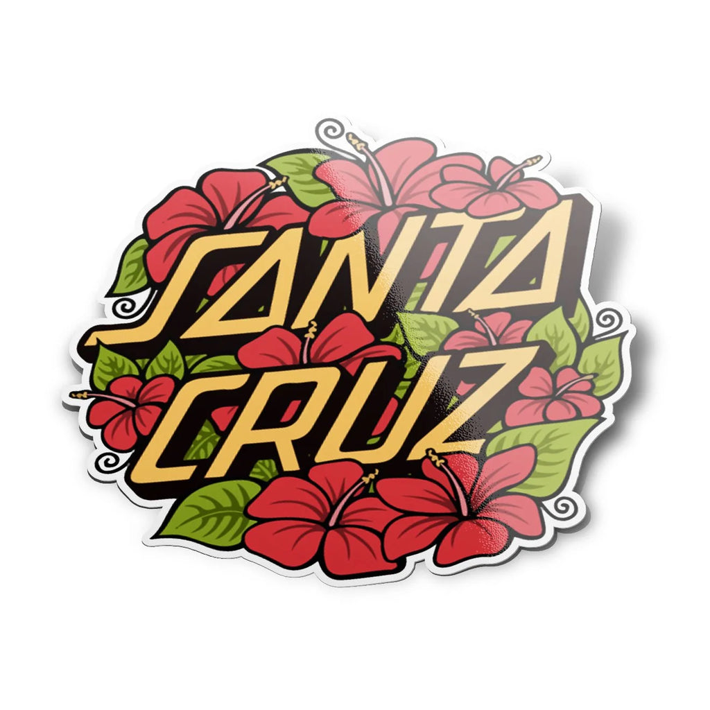 Stickers Santa Cruz skate logo fleurs découpé à la forme