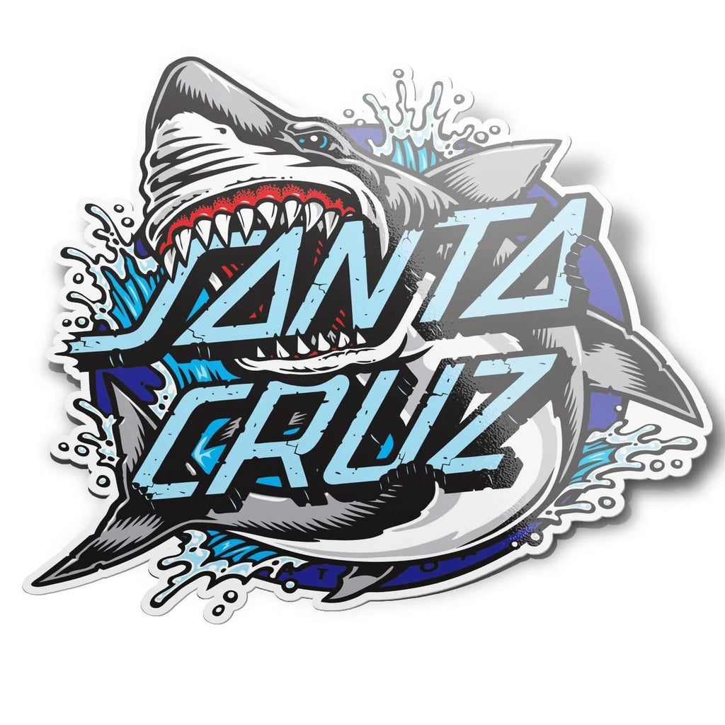 Stickers Santa Cruz skate requin découpé à la forme