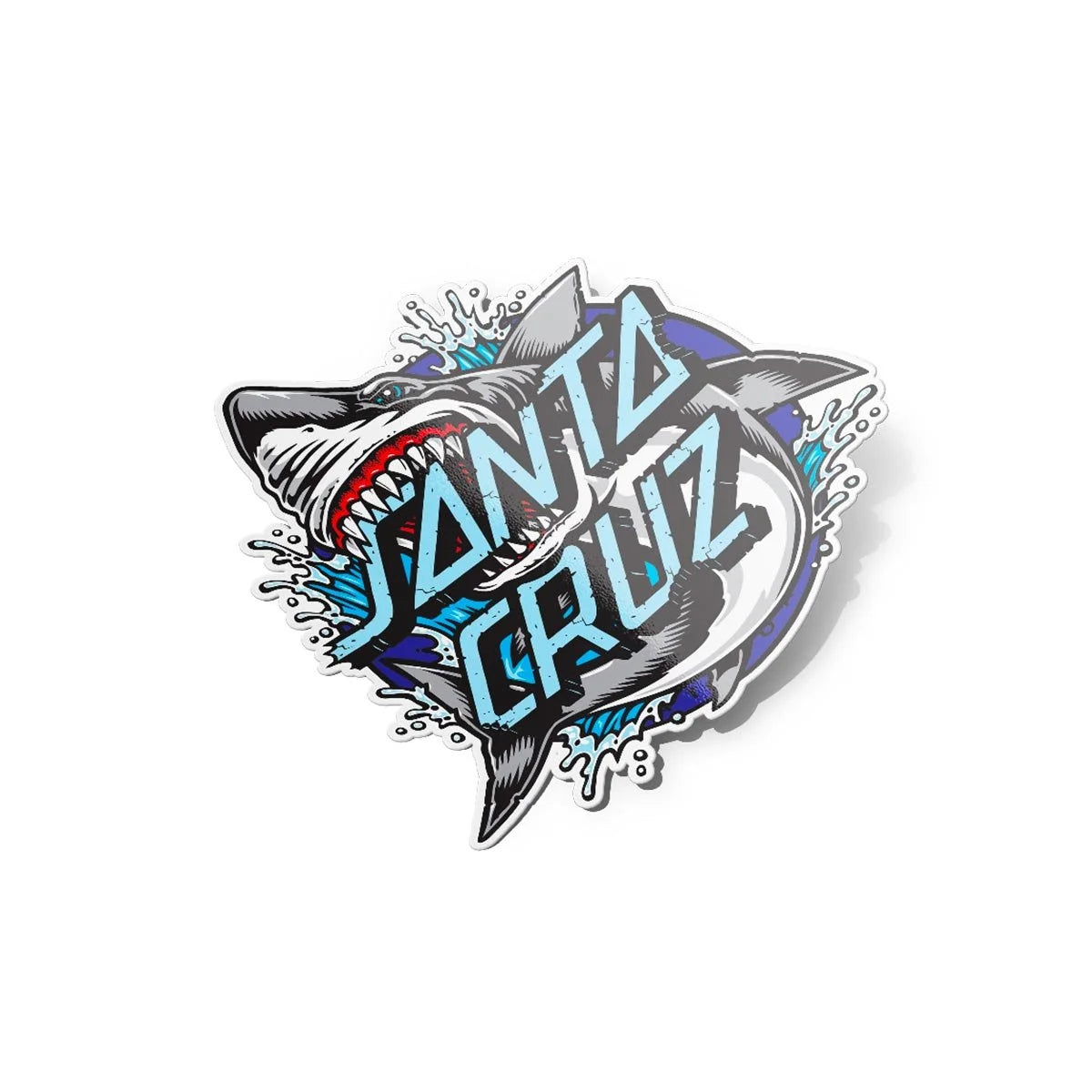 Stickers Santa Cruz skate requin découpé à la forme